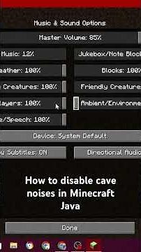 How to disable cave noises in Minecraft Java #minecraft #gaming #minecraftjavaedition