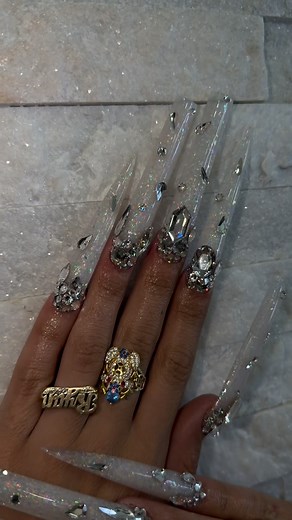 Ryan 🪬 on Instagram: "NEW NAILSSSSS 😍😍😍💅🏼💅🏼💅🏼🤍🤍🤍✨✨✨✨@muneca_beauty_nails CRYSTALS BY @bluestreakcrystals USE CODE RYAN for $$$ off your order ✨✨✨✨"