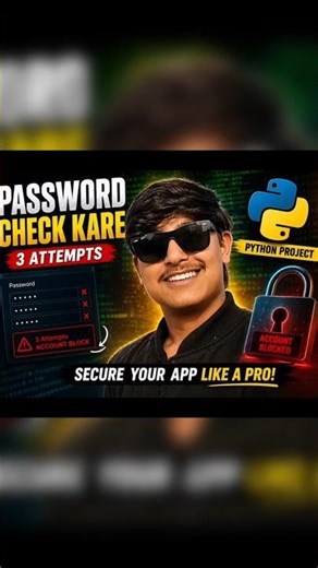 "Hacker ko rokne ka simple trick 😎 3 attempts password system in Python"python tutorial for beginner