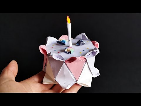 Origami Cake:No Calories -Paper Cake That Looks Real -Origami Birthday Cake How to Fold Paper Cake