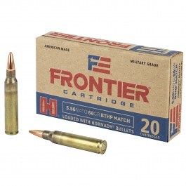 Hornady Frontier Cartridge 5.56 NATO Ammo 68gr BTHP Match 20 Rounds