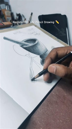 Realistic Still Life Pencil Drawing ✏️ | Light, Shadow & Texture Study #shorts