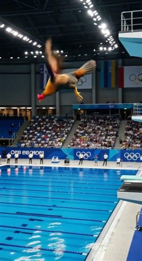 Australorp Chicken Prepares to Dive from Olympic Platform | A-Z Animals