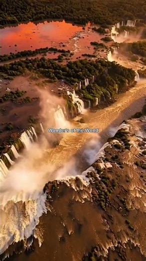 Iguazu Falls Under a Fiery Sky 🔥🌊 | Nature's Spectacle