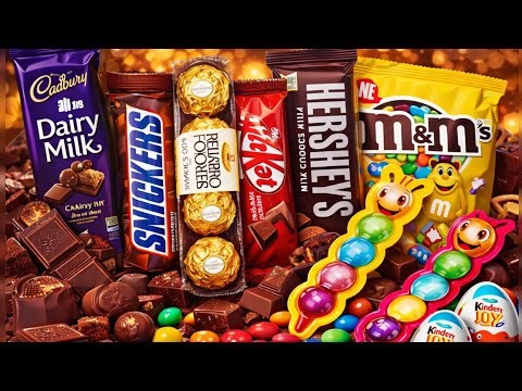 Satisfying Video ASMR opening Lollipops Chocolate Gems Candy and more #chocolate #asmr #satisfying