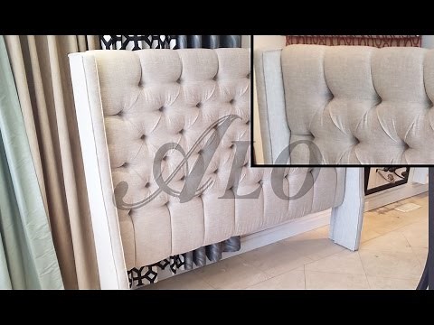 DIY - HOW TO MAKE YOUR OWN TUFTED HEADBOARD WITH WINGS | DIY - ALO Upholstery
