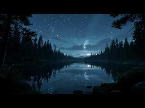 Moonlit Reflections: A Tranquil Lake Under the Starry Sky | 4K Relaxation