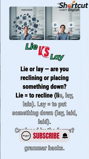 Lie vs Lay — Which Form to Use? #english #englishvocabulary