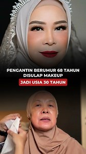 Pengantin Berumur 68 Tahun Disulap Make Up Jadi Usia 30 Tahun Seorang ibu asal Pontianak, Kalimantan Barat, berhasil mencuri perhatian warganet, setelah video transformasi makeup-nya menjadi viral di media sosial. Ibu tersebut bernama Eka, yang diketahui kini berusia 68 tahun, mendadak menjadi sorotan publik, berkat keajaiban riasan tangan seorang Makeup Artist berbakat, yakni Liyan Mirzani. Video yang diunggah, memperlihatkan perubahan menakjubkan dari wajah asli Ibu Eka, yang sebelumnya terlih