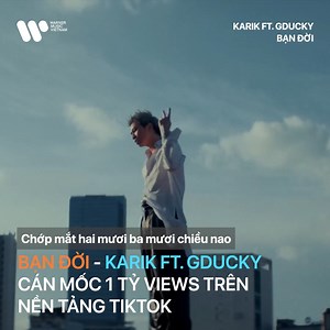 "Bạn Đời" - Karik ft. GDUCKY cán mốc 1 tỷ lượt xem trên nền tảng Tik.Tok 🖤 Bài hát là những chiêm nghiệm được Karik đúc kết sau khi trải qua bao thăng trầm, kết hợp cùng lời rap đầy tự sự của GDUCKY. "Bạn Đời" ngay từ khi ra mắt đã nhận được nhiều sự yêu mến từ khán giả với hàng chục nghìn lượt sáng tạo nội dung trên nền ca khúc. 🫂 Nghe ngay "Bạn Đời" - Karik ft. GDUCKY trên: - Youtube: youtu.be/h7cOOfpdEfk?si=rAoVDyy5lAzVCS-s - Spotify: WMVN.lnk.to/BanDoi/Spotify - Apple Music: WMVN.lnk.to/Ba