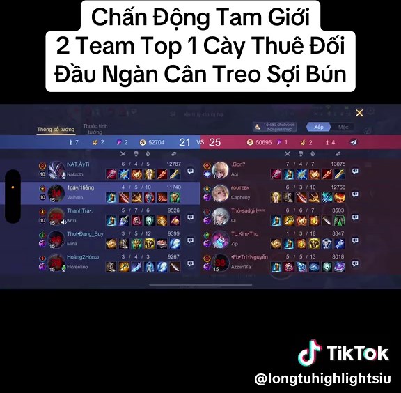 Chấn Động Tam Giới 2 Team Top 1 Cày Thuê Đối Đầu Ngàn Cân Treo Sợi Bún #lienquanmobile #longtuhighlight #lienquan #caythue