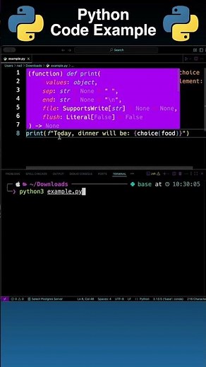 How To Get a Random Element From a List Using Python #shorts