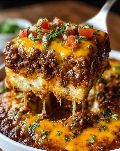 Cattle Drive Casserole – Hearty, Cheesy & Pure Comfort Food 🤠🧀🥩 This Cattle Drive Casserole is bold, filling, and packed with old-fashioned comfort. Layers of seasoned ground beef, creamy mashed potatoes, and melted cheddar cheese come together in one cozy, satisfying bake that’s perfect for family dinners, potlucks, or when you need a meal that sticks to your ribs. Ingredients: For the Beef Layer: • 1 lb (450 g) ground beef • 1 small onion, diced • 2 cloves garlic, minced • 1 tsp paprika • 1