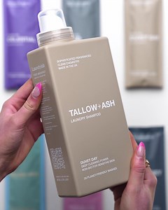 Order samples of our brand new laundry products now and get a laundry wash bag for free! 💜 ✔️Over 30,000 samples tested by real people ✔️Non-bio, for sensitive skin ✔️Not harmful to our waterways ✔️Cruelty free ✔️Enhanced softness ✔️Sophisticated fragrances ✔️Deep cleaning & stain removal | Tallow Ash