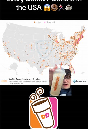 Exploring Every Dunkin' Donuts Location Across the USA