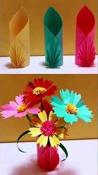 How to Make Colorful Paper Flower Vase Set II Crafty Plus