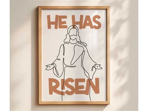 He Has Risen Poster Resurrected Jesus Wall Art Jesus Line Drawing Print Trendy Christian Wall Art Christ is Risen Christian Easter Poster - Etsy