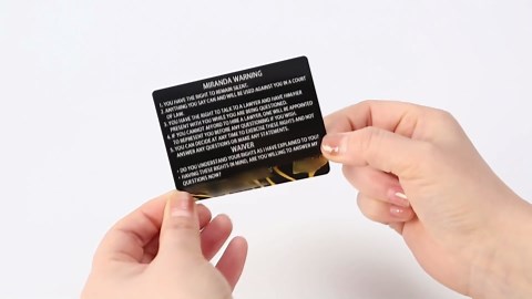 5 PCS Metal Miranda Warning Card for Police, Laser Standard Field Sobriety Test Clues SFST Miranda Rights Card Metal Laser Engraved Insert Law Enforcement Officers
