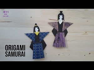 Origami Japanese Samurai Kimono Doll-How to make origami samurai paper kimono doll