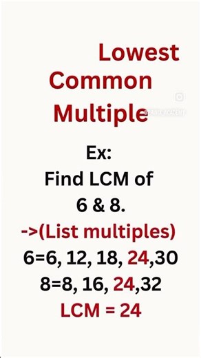 LCM Explained with Example #mathsmadeeasy #mathsreel #lcm #learnwithfun#mathschallenge#studyreels