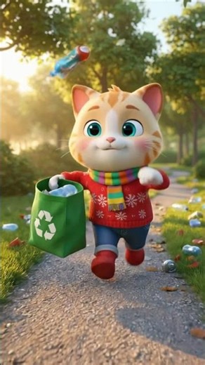 Ep7.🌍 Everyone Can Save the Earth! | Mittens' Cleanup Adventure