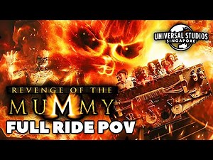 Revenge of the Mummy Roller Coaster - FULL RIDE POV - Universal Studios Singapore