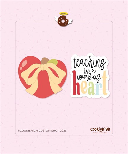 Work of Heart Set 2 | Cookie Cutter STL | Digital Download edible Png black Guide - Etsy