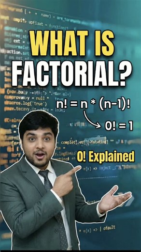 Rai Ujjwal on Instagram: "#Factorial #Java #Coding Factorial in Java: Master iterative + recursive methods with step-by-step dry runs! 🚀 In this concise tutorial you'll learn what a factorial is and how to implement it in Java using both iterative and recursive approaches. I explain the concept from first principles, show clear Java code for each method, and walk through dry runs (n = 5 and n = 4 examples) so you can visualize every step. This video targets common interview questions — so by th