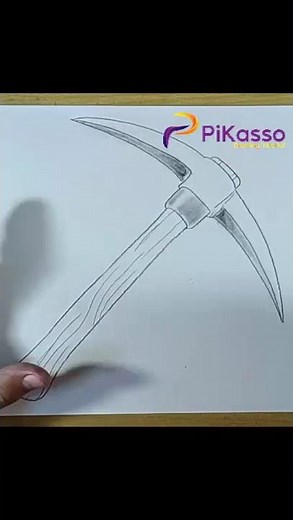 How to Shade a Pickaxe Drawing Easy in Less Than One Minutes