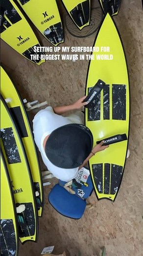 Setting up my surfboard for the biggest waves in the world, Nazaré