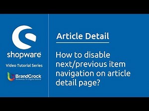 Shopware tutorials : How to disable next/previous item navigation on article detail page?