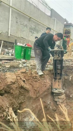 Worker Operating Pile Driver for Foundation! So Intense!