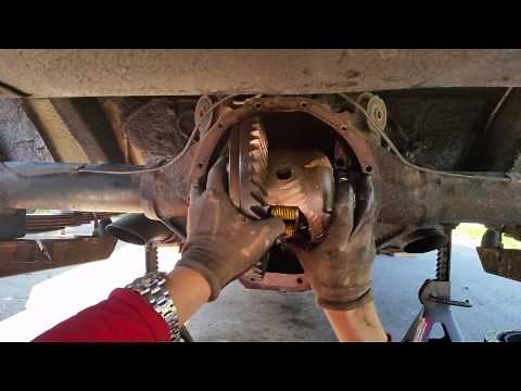 part 6 pulling out carrier with bearings, posi install 12 bolt rear end. limited slip differential