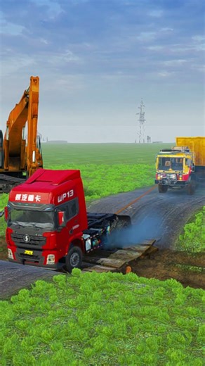 Spintires Mudrunner Truck Mod Towing trailer #mudrunner #TrailerTowing