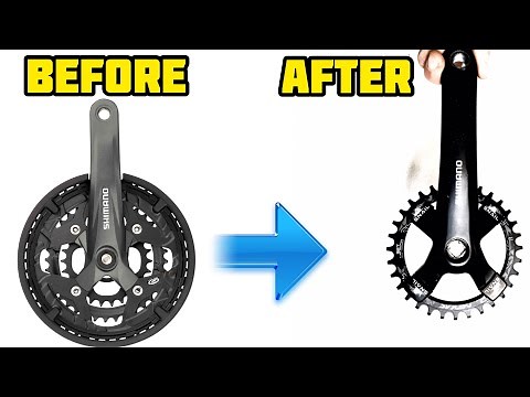 How to convert your SHIMANO CRANK from 3 drive to single narrow wide 2020