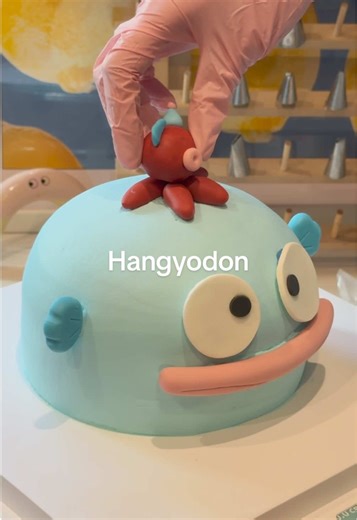 Hangyodon with his little octopus bestie 🐙🩵 #3dcake #hangyodon #hangyodonsanrio #octopus #customizedcake