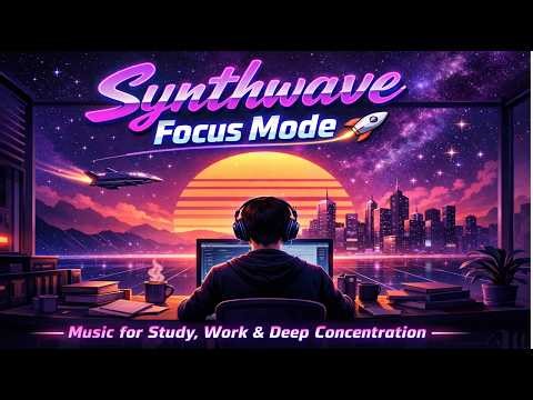Synthwave Focus Mode 🚀 | Music for Study, Work & Deep Concentration | Music for Working