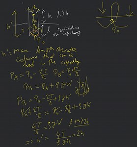 [Solved] By inserting a capillary tube upto a depth l in water,... | Filo