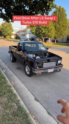1M views · 16K reactions | The LS-swapped S10 finally hit the road for its first drive… #TurboS10 #LSSwap #FirstDrive #TruckLife #StreetTruck #Boosted #CarCulture #ChevyS10 #EngineSwap #BoostedLife #TurboLife #ProjectTruck #CustomTruck #CarCommunity #HoodBillyGarage | Gilk The Great | Facebook