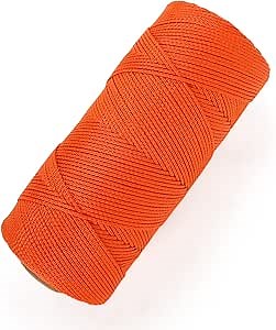 MERIANE Mason Line, 1000 Ft #18 Braided Nylon String, Premium String for Masonry Jobs, Construction, Gardening, Net Making and Mending, DIY Projects, Fluorescent Orange