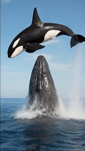 Orca Leaps, Attacks a Sperm Whale, and Faces a Powerful Fight Back