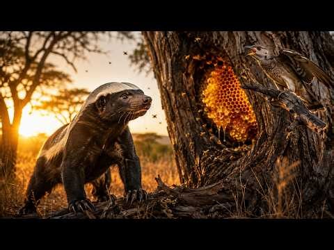 Honey Badger & Honeyguide Bird: Nature’s Secret Partnership | 4K Wildlife Documentary