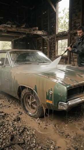 1969 Dodge Charger R/T Restoration 😱🔥 From Rusty Wreck to Iconic Muscle Car! #shorts