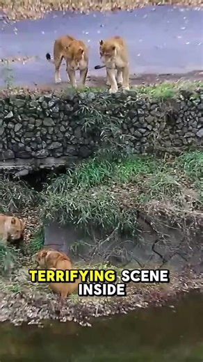 Lioness surrounded and attacked at the zoo#animals #foryoupage #wildlife