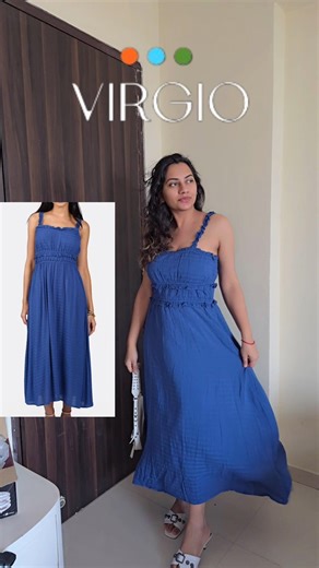 Virgio Blue Midi Dress 💙 Effortless Summer Look | Myntra Find ✨ #fashionhaul #viralvideo #fashion