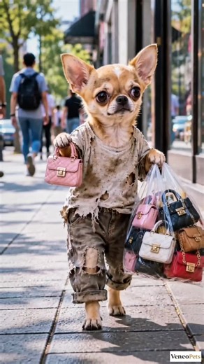 Part 3 :A Poor Chihuahua Spent His Last Money to Feed Hungry Stray Cats 🥺🐶❤️🐱 #aistory #chihuahua #cutepuppy #doglife #PetsOfTikTok