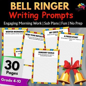 January Bell Ringer Opinion Prompt Writing Activities 4th,5th,6th,7th,8th,9th