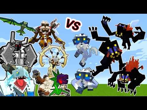 Elokosa Howler Vs. Mowzie's Mobs Monsters in Minecraft Showcase