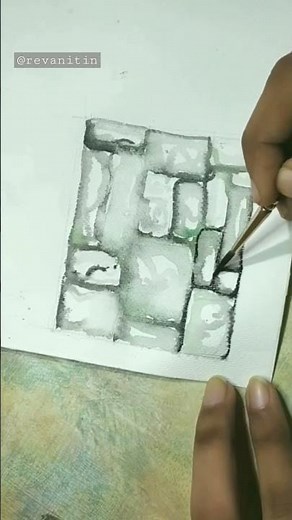 How to draw Stone texture ?#architecture #landscape #texture#watercolour