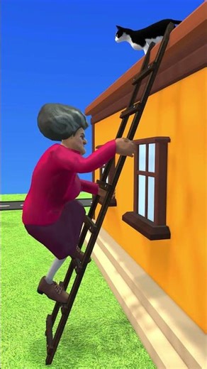She Tries to Save the Cat… 😂 #3danimation #scaryteacher #funny #shorts